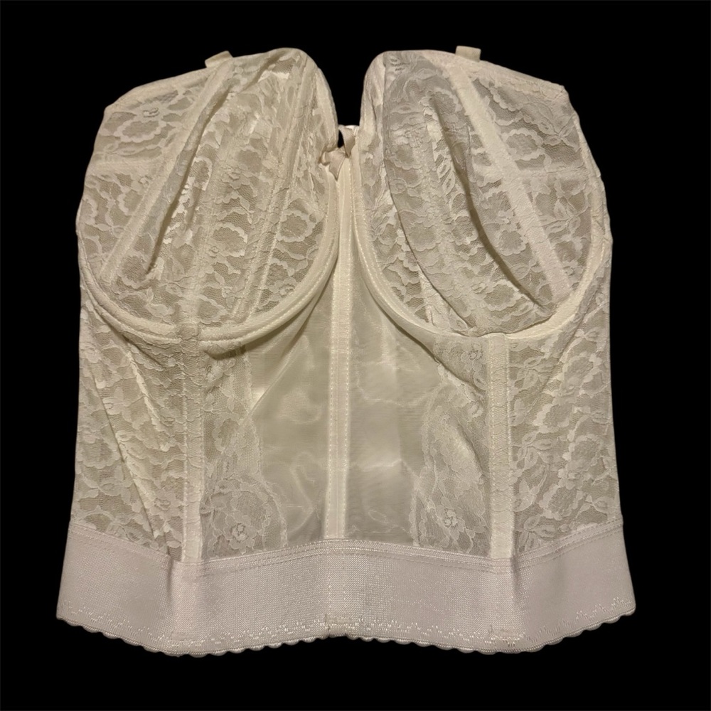 Vintage Goddess Lace Bustier in White Size 34 FF